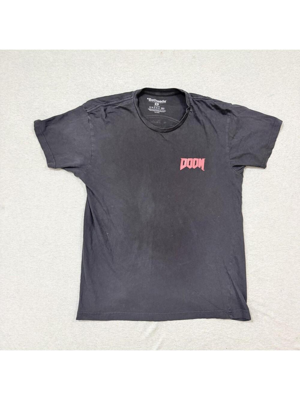 Bethesda Doom T-Shirt Mens Medium Black Graphic Video Game Tee